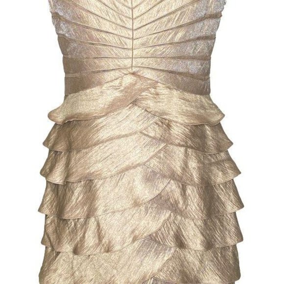 Adrianna Papell Rayon Champaign Cocktail Dress - Picture 3 of 13